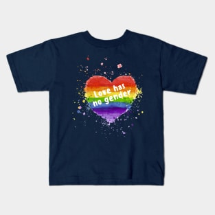 LGBT Rainbow Pride - Love Has No Gender Kids T-Shirt